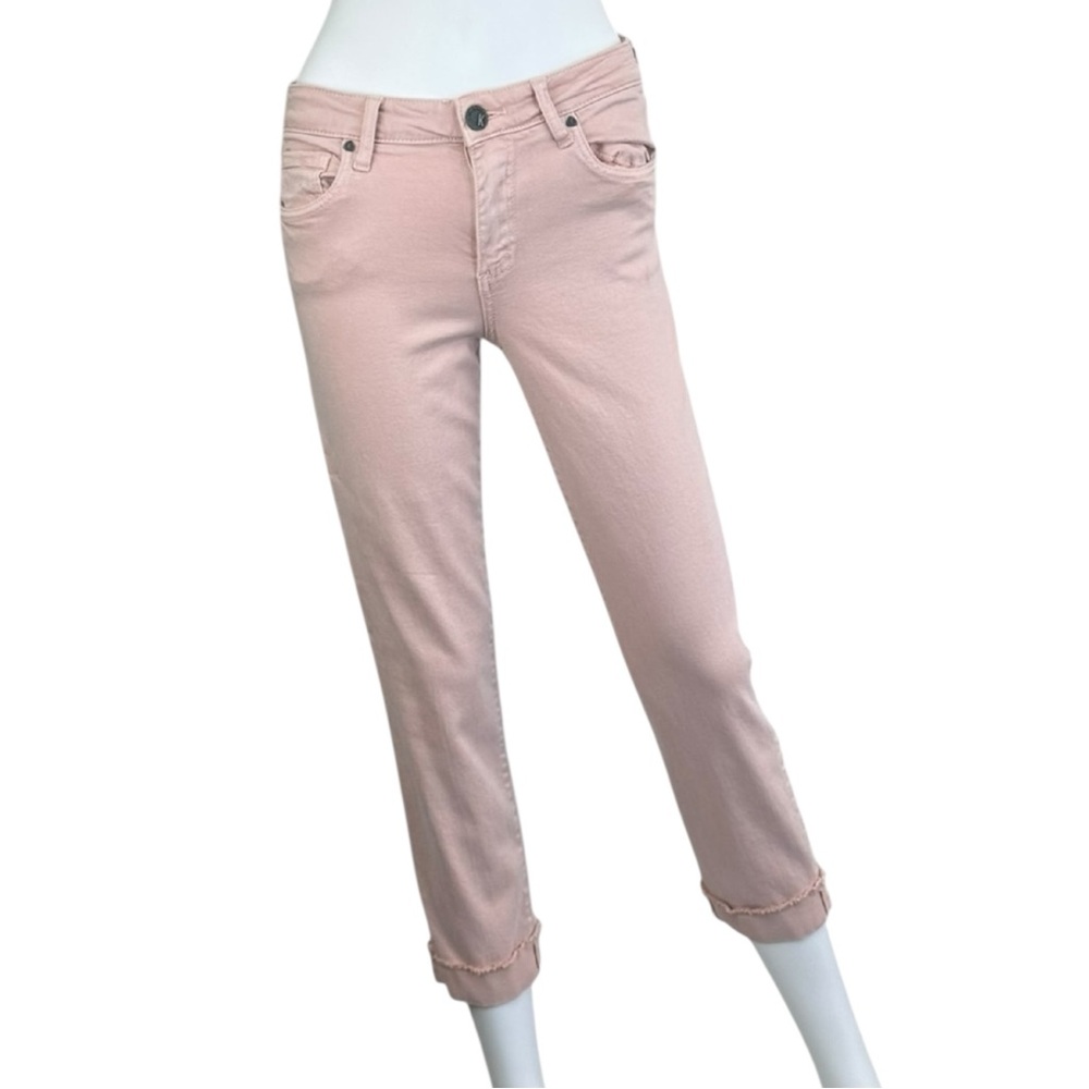 KUT from the Kloth Pink Amy Cropped Straight Leg Jeans Size 4 C0147